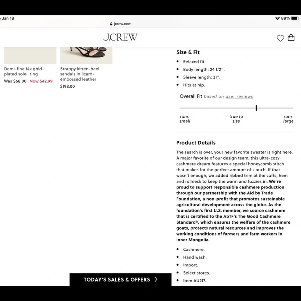 Honeycomb cashmere rollneck™ sweater jcrew - Picture 5 of 6